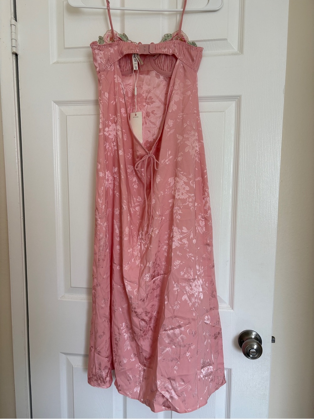 For Love & Lemons Pink Floral Maxi Dress NWT Size XS - Picture 4 of 4